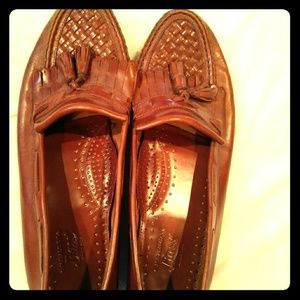 Bass leather tassel loafers - Sz 9.5 - brown/burg